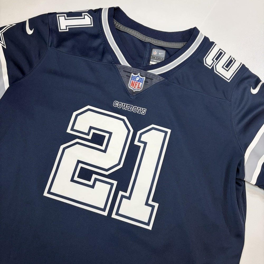Dallas Cowboys Ezekiel Elliott 21 Nike On Field Dri Fit Jersey Women's‎ XL Blue